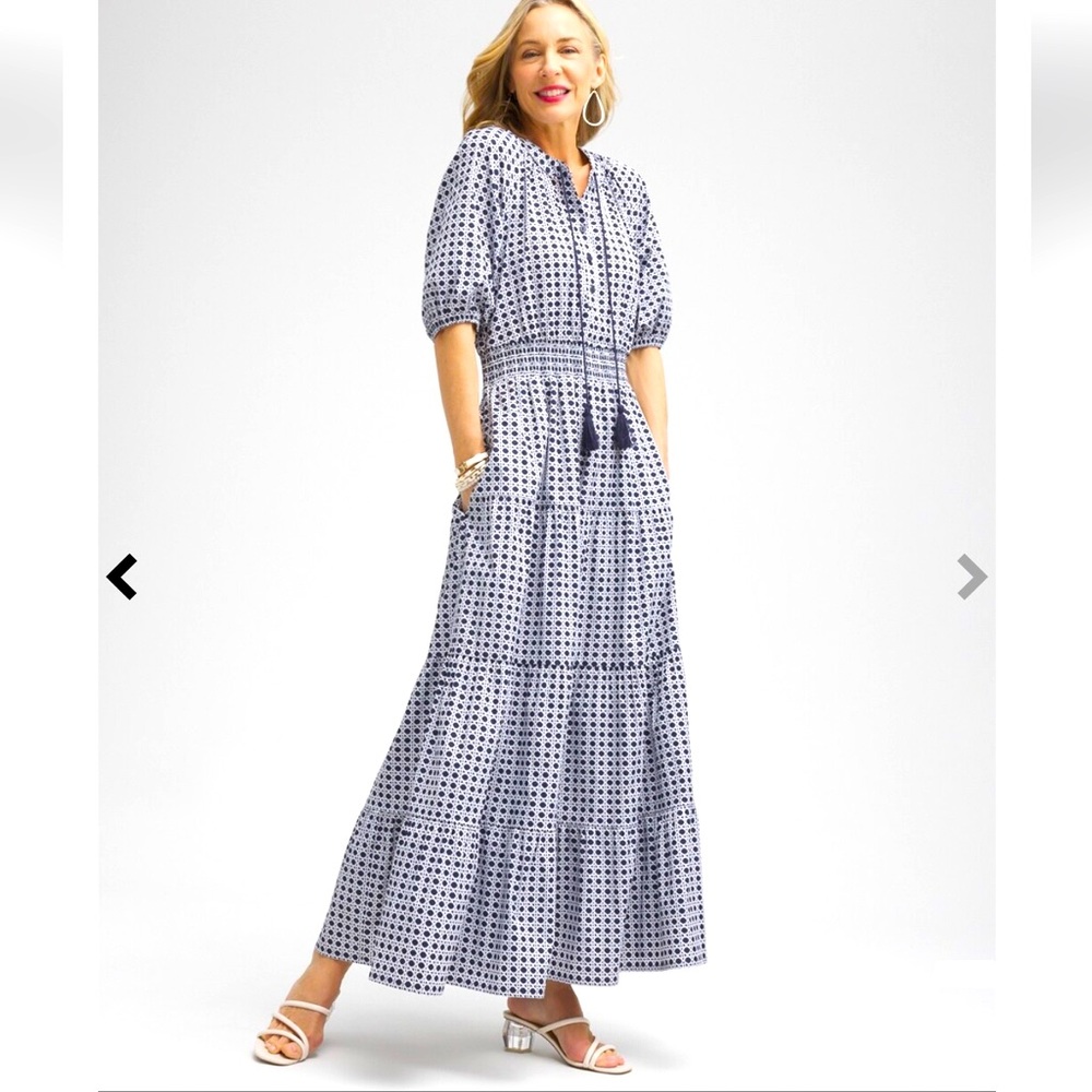 NWT Chico’s Poplin Basket Weave Maxi Dress